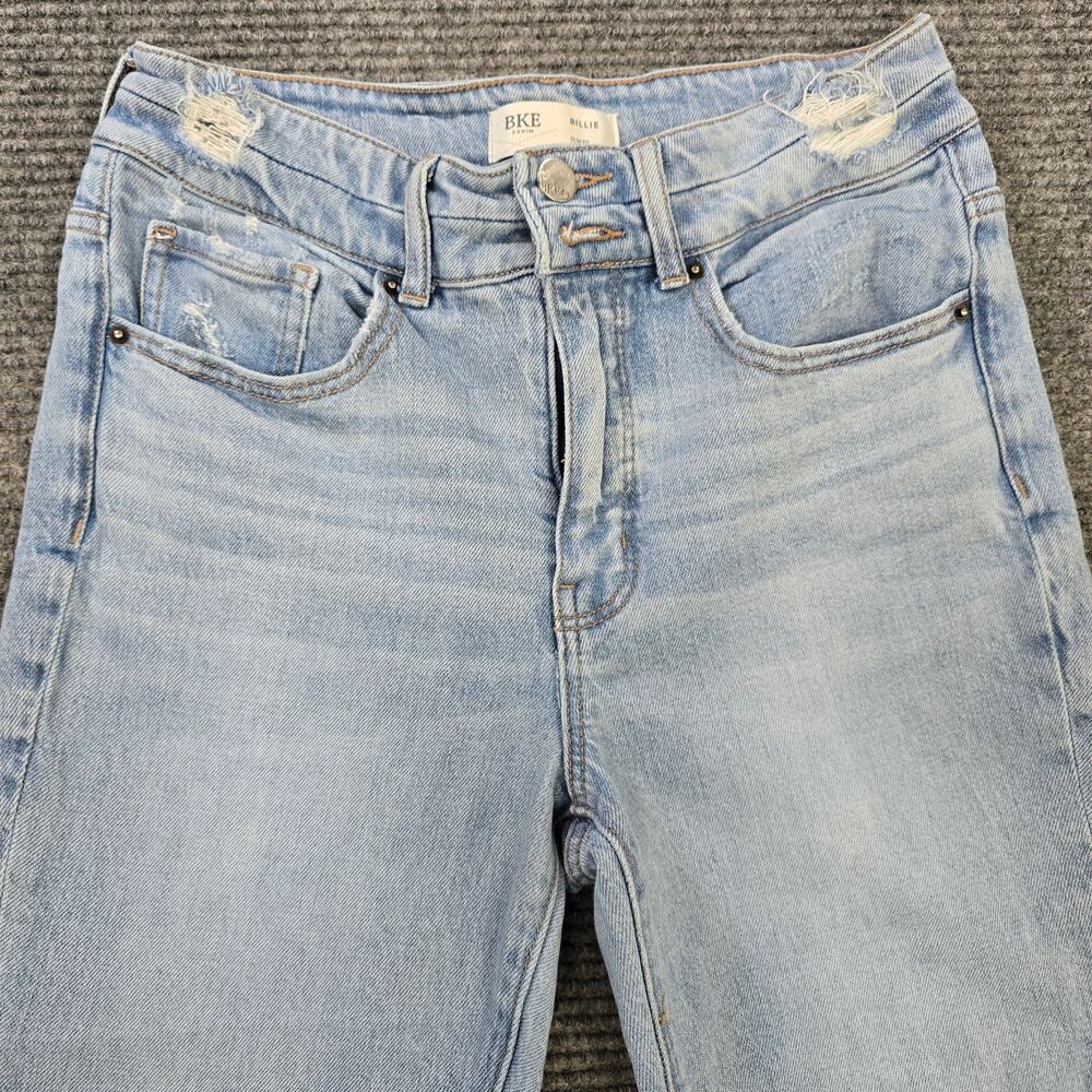BKE Billie Jeans Womens 28x32 Light Wash High Rise Bootcut Distressed - Picture 4 of 8